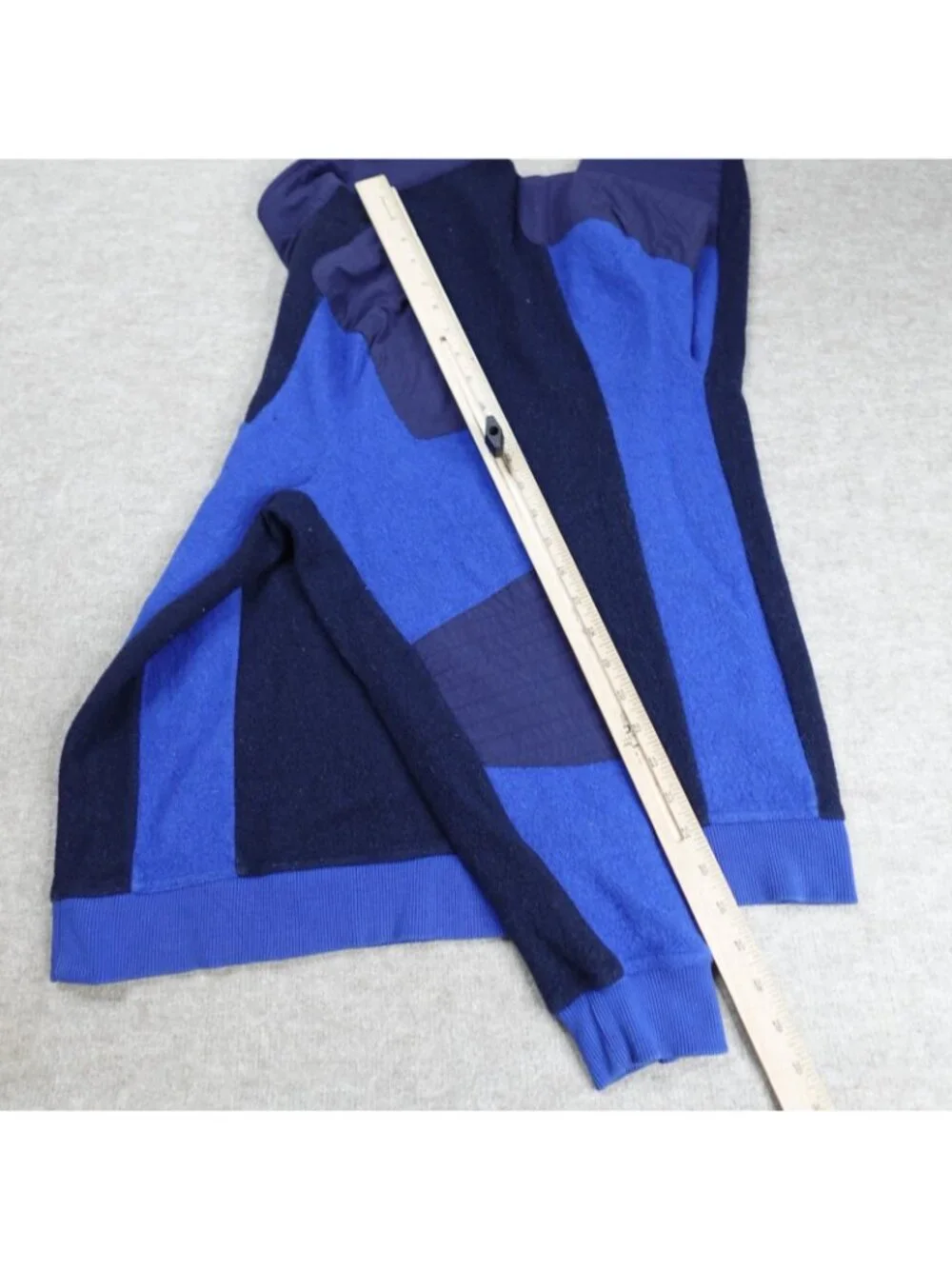 Topo Design Mens Sweater Medium Blue Global 1/4 Zip Wool Blend